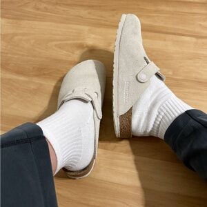 Birkenstock Beige Suede Women’s Clogs